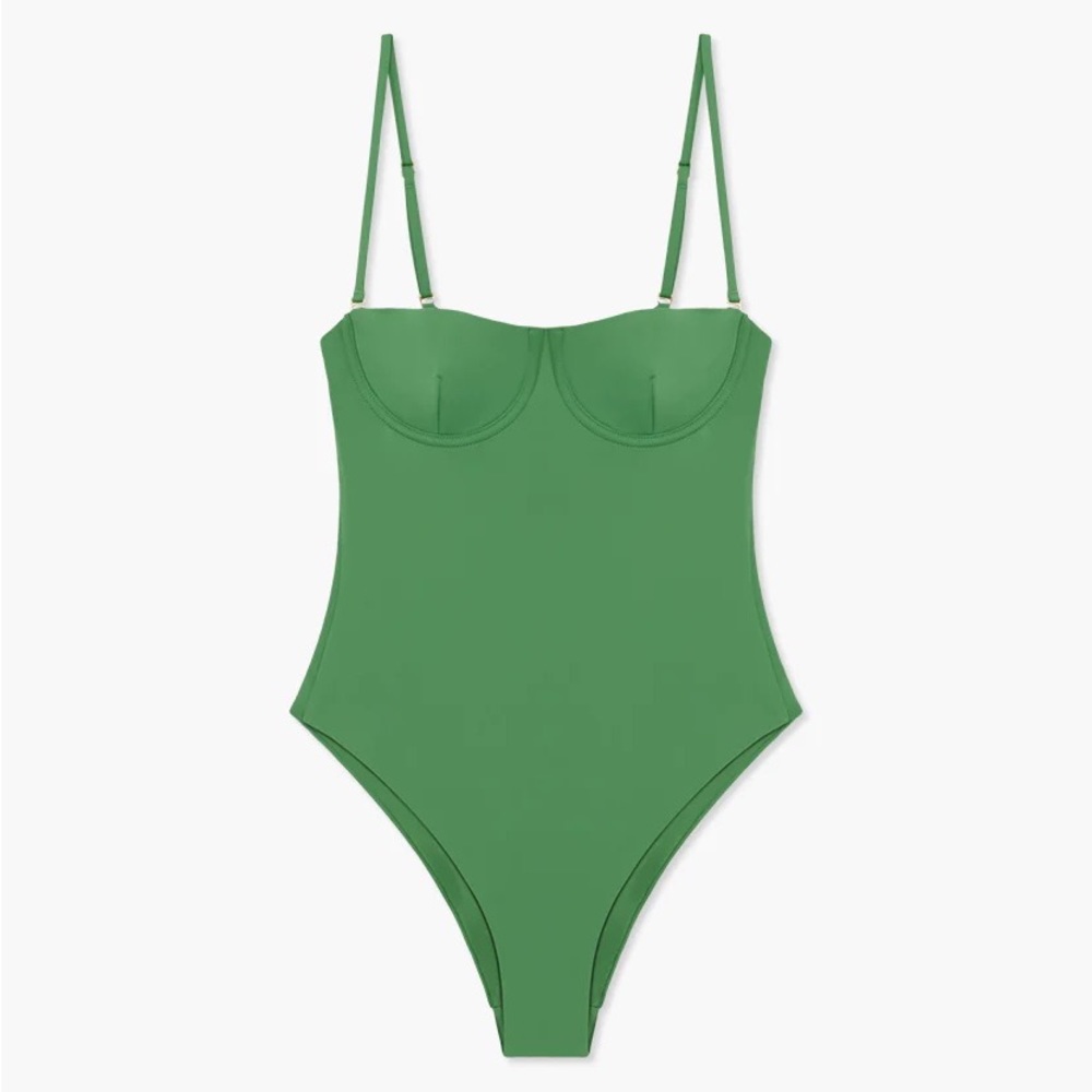 WeWoreWhat Balconette One Piece, Palm Green